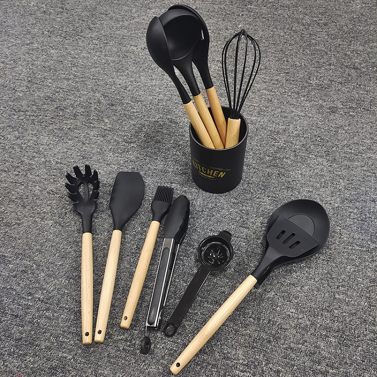 Environmental protection non-stick pan high temperature resistant 11-piece silicone kitchen utensils set
